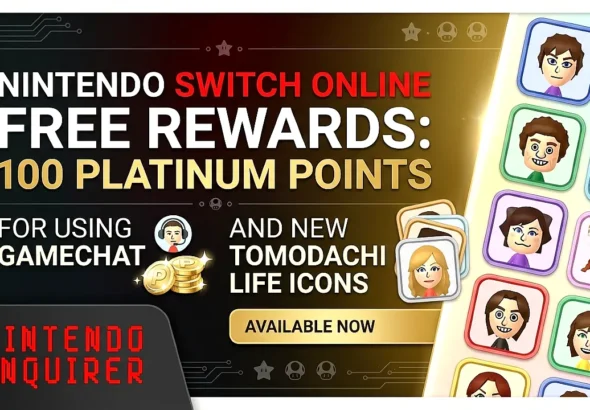 Nintendo Switch Online Free Rewards: 100 Platinum Points for Using GameChat and New Tomodachi Life Icons Available Now