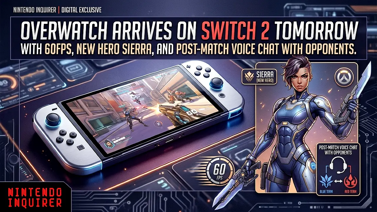 Overwatch Arrives on Switch 2 Tomorrow with 60fps, New Hero Sierra, and Post-Match Voice Chat with Opponents