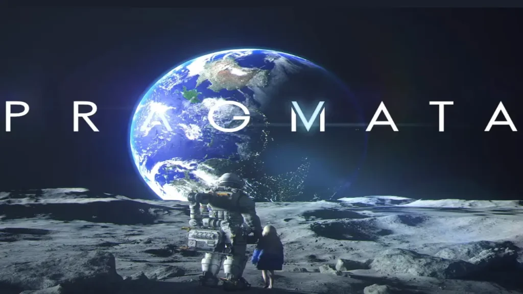 PRAGMATA featuring two characters on the moon