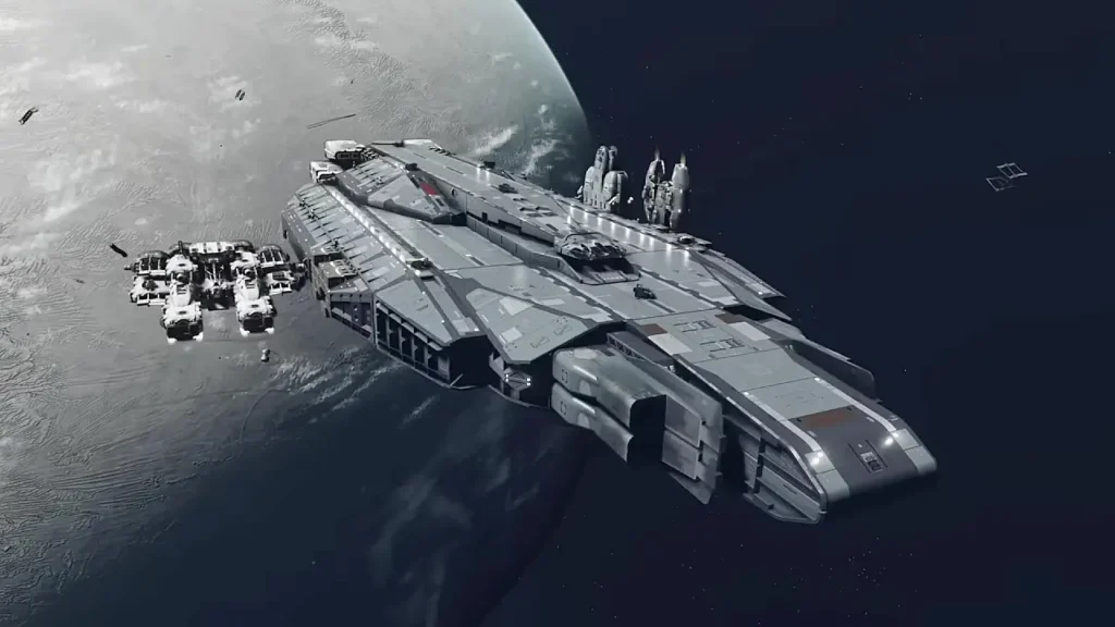 Starfield showcasing planetary exploration and a customizable spaceship