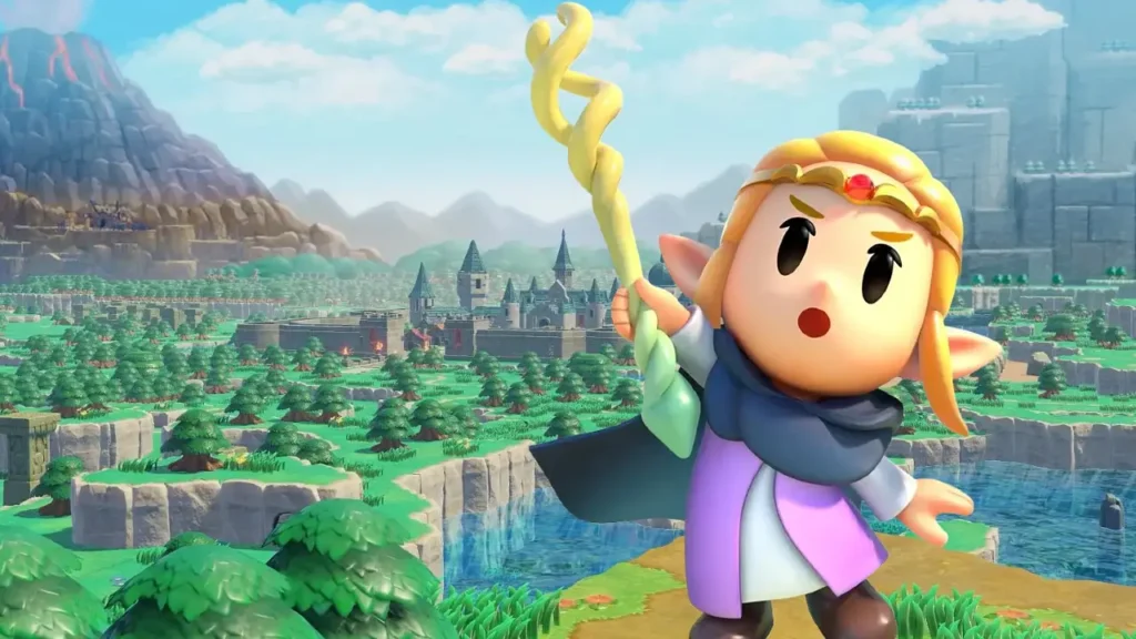 The Legend of Zelda Echoes of Wisdom featuring Zelda holding the Tri Rod