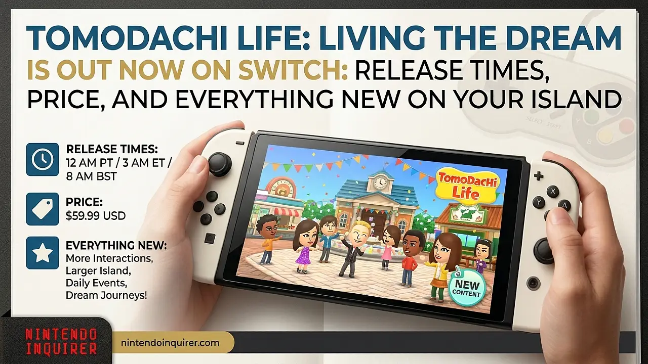 Tomodachi Life: Living the Dream is Out Now on Switch: Release Times, Price, and Everything New on Your Island